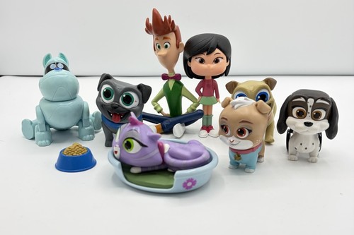 10 Piece Lot of Disney Jr Puppy Dog Pals Deluxe Friends Figure Play Set