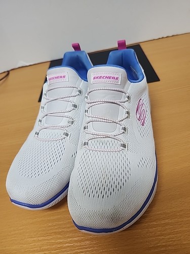 Skechers Memory Foam Wide Fit Summit bianco viola rosa taglia 9 - Foto 2 di 9