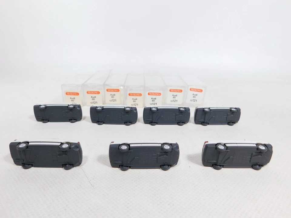 7X Wiking H0 1:87 13 121 Modello PKW Limousine Audi 80 Mint Box #CZ432-0,5 - Immagine 3 di 4