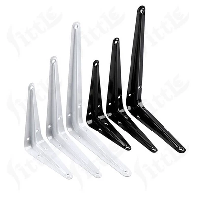 Weiß/Schwarz Regalträger Wandhalter Stahl Winkel Regalträger Länge 100mm - 350mm - Bild 1 von 4