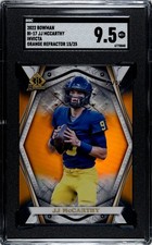 2021-22 Bowman JJ McCarthy Invicta SGC 9.5 Mint+ Orange Refractor /25
