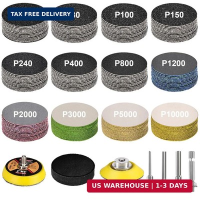 187 Pieces 2 Inch Sanding Disc, GOH DODD Wet Dry Sandpaper with Interface Pad an
