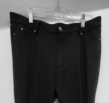 Diane Gilman DG2 Jeans Black Ponte Straight Leg Jeans. Soft Stretch. Sz Medium.