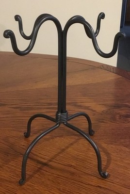 Wrought Iron Mug Rack 4 Cup Holder Kitchen Black | eBay