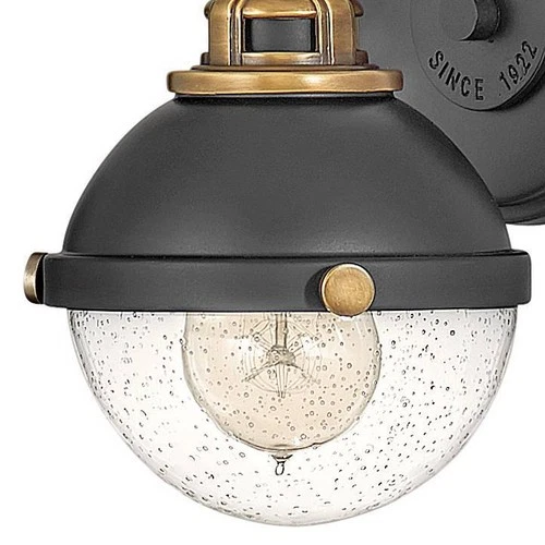 Hinkley Fletcher 8 1/2" High Black and Brass Dome Wall Sconce - Picture 6 of 9