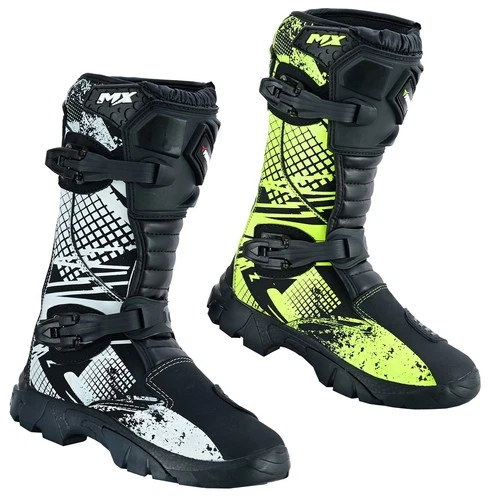 Kids Motorbike Boots Motorcycle Long Black Leather Riding Off Road Touring Shoes