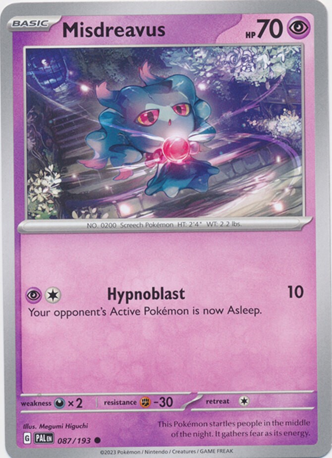 Misdreavus - 087/193 - Common (Near Mint) Paldea Evolved - Psychic Pokémon