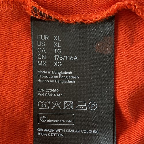 Orangey/Red, 100% Cotton, Short Sleeved, T-shirt Dress Size 18/20 (XL) By H&M - Picture 10 of 11