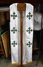Used White Stole for your Vestment, Clean! (#1893) Chalice Co.