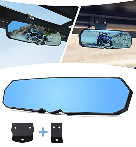 UTV Rear View Mirror, Aluminum Rearview Center Mirrors w/2 Types Mounting