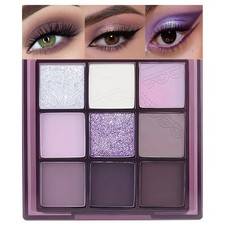 9 Colors Taupe Eyeshadow Palette Set - Mauve Purple Taupe Matte Glitter Shimmer