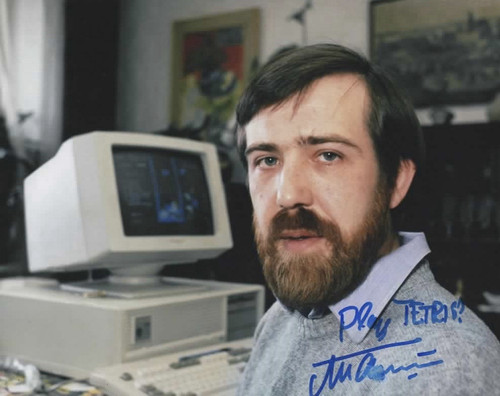 Alexey Pajitnov autographed signed 8x10 photo Tetris Creator Video Game *Smeared