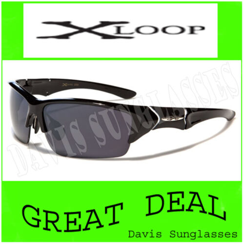 X Loop occhiali da sole XL46501 UV400 Davis J10 montatura nera lenti fumo - Foto 1 di 1