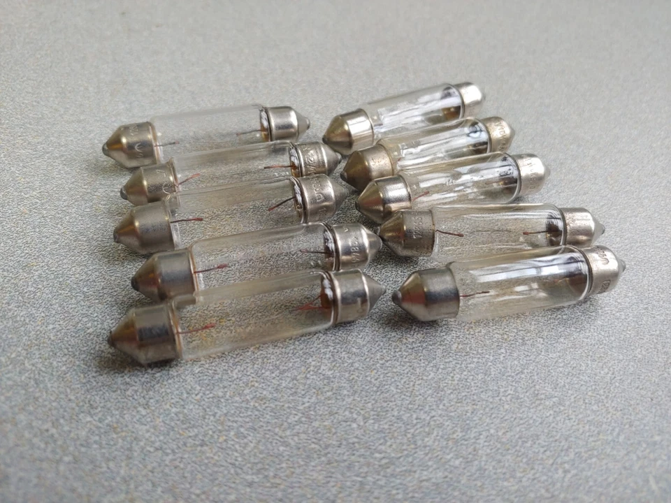 10 BOMBILLAS DOMO INTERIOR LUZ 10W LINOLITE USADAS ORIGINALES PORSCHE 911 930 993 Foto 2 de 3