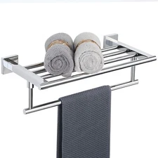 Towel RackTowel Holder Towel Shelf with Towel Bar for Bathroom LavatoryWall M...
