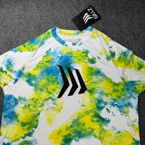 NEW Gillz Shirt Mens Medium Yellow Blue Tie Dye Contender UV Sun Block Flexible - Picture 9 of 16