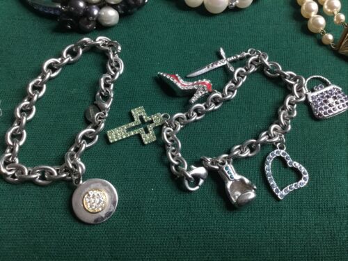 Trödel Schublade Konvolut 27 Schmuck Halsketten Armbänder Metall Steine Edelsteine Kunststoff - Bild 8 von 8