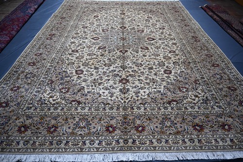 Floral Medallion Caucasian Area Rug 10x13 White Large Geometric Tribal Wool Rug - Picture 4 of 14