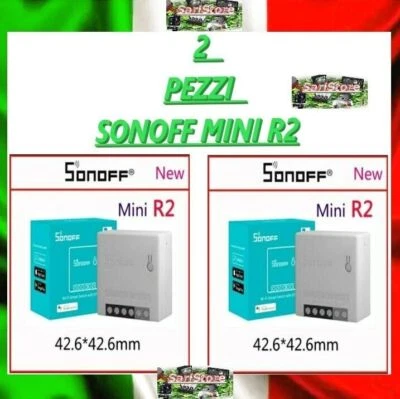 SONOFF Mini R2 Smart WiFi Interruttore 2 Pezzi, Controllo Remoto Alexa Google