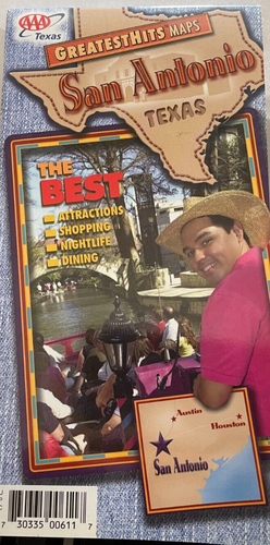 San Antonio Texas GreatestHits Laminated Map AAA The Best of Attractions, Dining - 第 1/3 張圖片