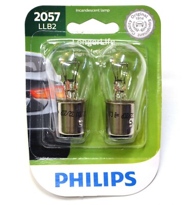 Philips LongerLife 2057 27/6.7W Two Bulbs DRL Daytime Light Replacement Stock OE