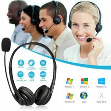 Wired USB Headset Noise Cancelling With Microphone Headphone For Computer