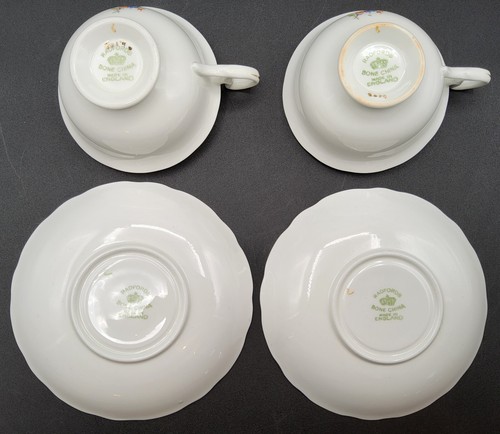 2 tazas y platillos de boca ancha florales Radfords Bone China vintage - Imagen 6 de 6