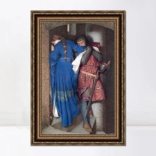 Framed Print The Meeting on the Turret Stairs by Frederic William Burton 26"x38"
