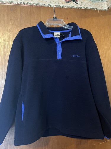 Vintage LL Bean Navy Fleece 1/4 Snap 