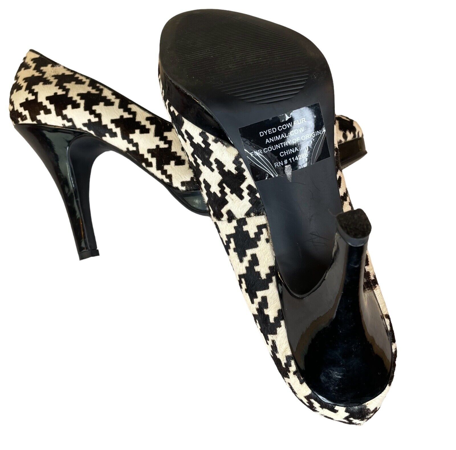 alfani heels size 8 Black And White Animal Hair - image 4