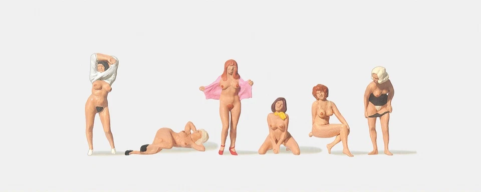 Merten 0212527 Am FKK-Strand 6 Figuren H0 1:87 handbemalt Neu - Bild 2 von 2