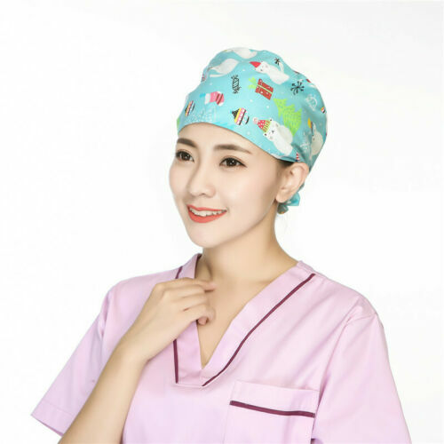 Mens/Womens Doctors/Nurses Print Pattern Scrub Surgery Medical Surgical Hat/Cap - Picture 84 of 198