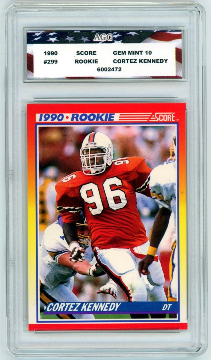 SK クリスギャラガー EPS 5’10.5 1990 Score #299 Cortez Kennedy Rookie Card AGC 10 Gem Mint Seattle