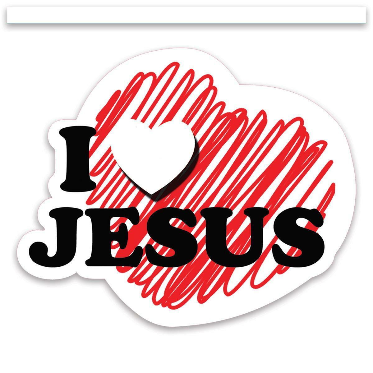 Gift Sticker : I Love Jesus Christian Religious Catholic God Faith