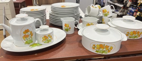 Collectable Vintage Thomas Rosenthal Germany Porcelain Flower 1970’s Dinner Set - Picture 10 of 10