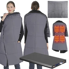 USB Heated Electric Blanket with 20000mAh Battery Pack 6 Heating Zone Shawl Wrap