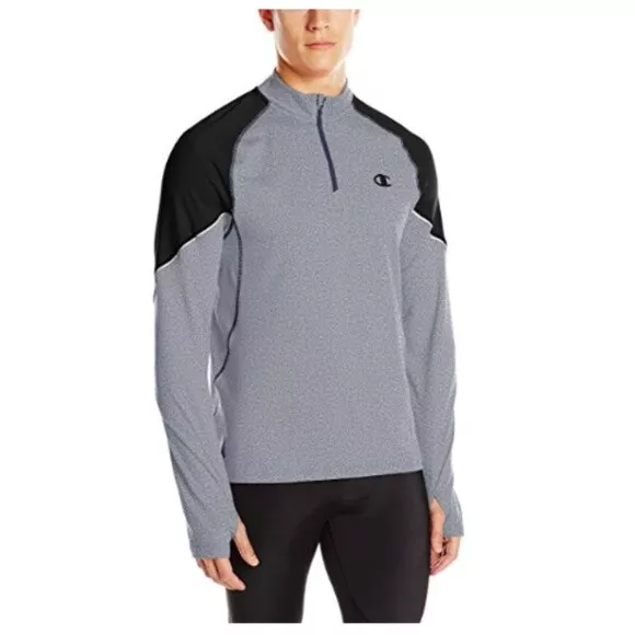 Champion Mens Performax Quarter Zip Jacket Slate Grey Heather