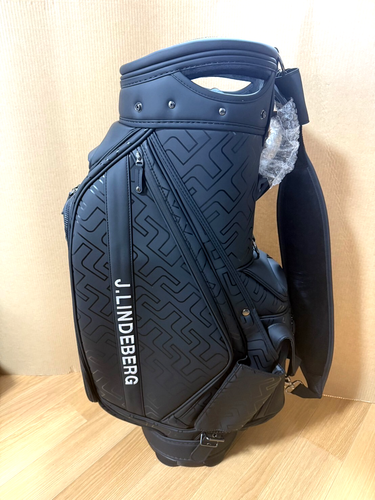 J.LINDEBERG Caddie bag Limited Golf bag Black PU leather 9.5/4.8 in. hood cover