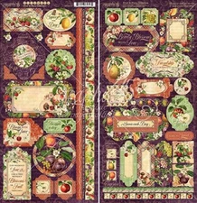 Graphic  STICKERS FRUIT AND FLORA COLLECTION 2 SHEETS AS PICTURED