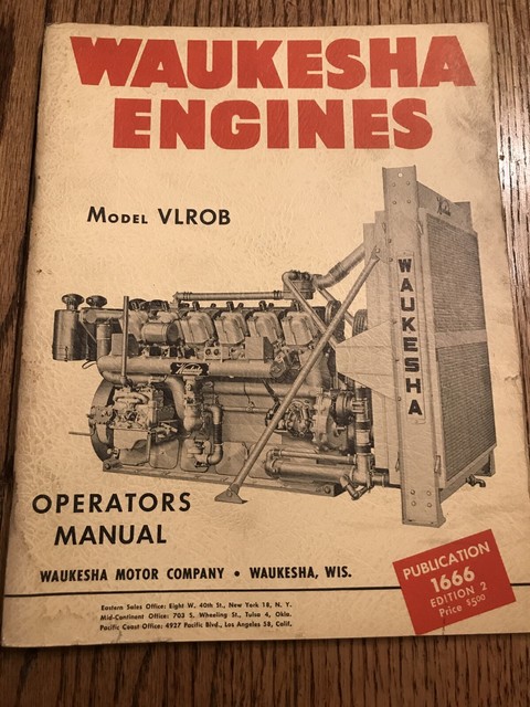 waukesha engines model VLROB Operator’s Manual | eBay