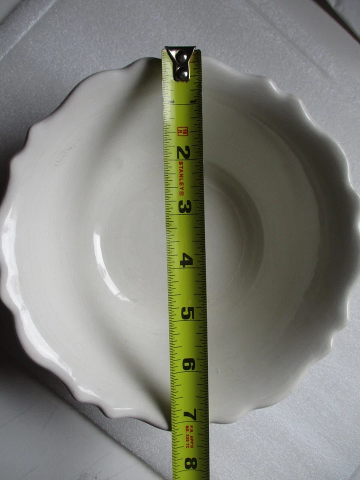 CorningWare 石器碗餐具 7 英寸扇形奶油白色麦片沙拉 — 第 3/4 张图片