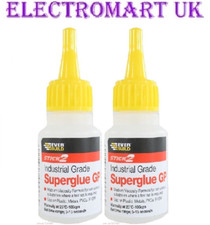 2 X SUPER GLUE SUPERGLUE INDUSTRIAL GRADE CYANOACRYLATE ADHESIVE 20 GRAM BOTTLES