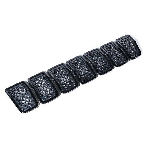 For 2019-2023 Jeep Cherokee Honeycomb Mesh Front Grill Inserts Gloss Black 7pcs - Picture 2 of 8