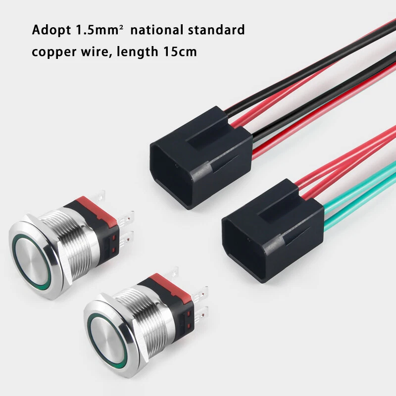 Metal Pushbutton Switch Oxide Black 16/19/22/25mm IP66/68 Waterproof Car Switch - Image 3 of 4