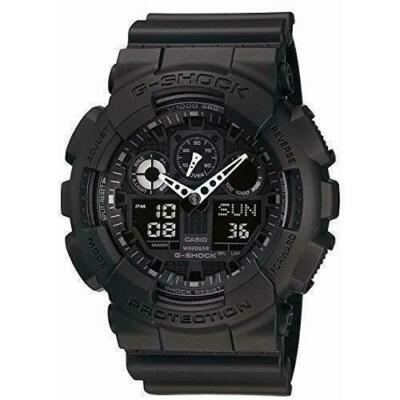 Casio Men's Watch G-Shock Black Resin Strap Anti-Magnetic Ana-Digital GA100-1A1