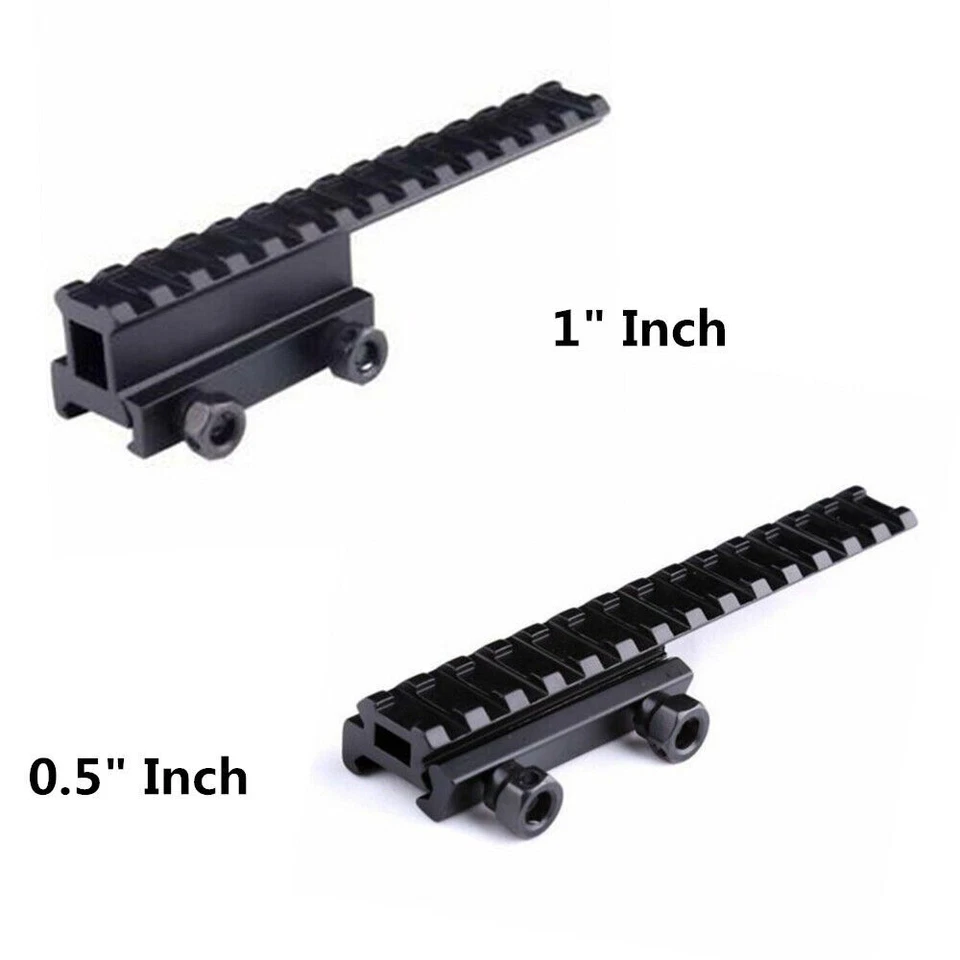 0.5/ 1" Riser Mount 20mm Picatinny Rail Adapter Scope Extension Riser Base Mount - Image 3 of 4