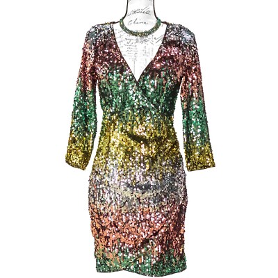 multi glitter dress 1681-MINUET SEQUIN MULTI-COLOR colourful dresses for party