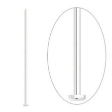 Head Pin, 100 Silver Plated Brass 4 Inches Long 21 Gauge Standard Head Pins