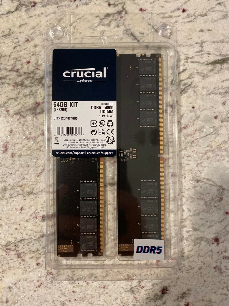 Buy Crucial 64GB (2 x 32GB) PC5-38400 (DDR5-4800) UDIMM Memory
