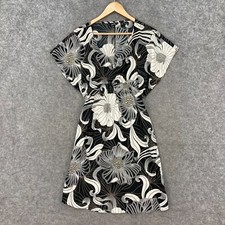 Ripe Womens Dress Size S Small Black Floral Short Sleeve Jersey Stretch 26710